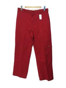 DICKIES◆90s-/汚れ有/W711766/ボトム/-/コットン/RED/無地