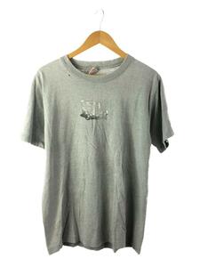 STUSSY◆白タグ/オールド/Tシャツ/L/コットン/GRY/プリント擦れ穴有