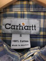 Carhartt◆半袖シャツ/S/コットン/BLU/チェック_画像3