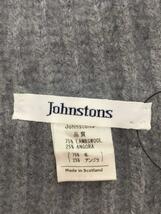 Johnstons◆マフラー/ウール/GRY/無地/メリノウール75％アンゴラ25％/メンズ_画像2