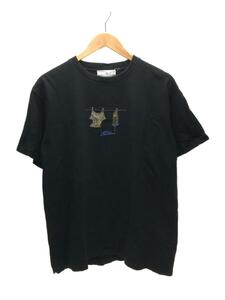 Left Alone◆Tシャツ/L/コットン/BLK/刺繍/バックプリント