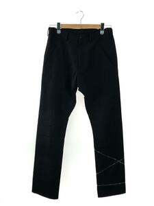 sulvam◆Gabardine silver line pants/スラックスパンツ/M/ウール/BLK/SO-P04-100