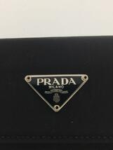 PRADA◆フラップロングウォレット/長財布/ナイロン/BLK/無地/メンズ_画像3