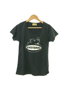 HYSTERIC GLAMOUR◆BLACK CAT GIRL/半袖カットソー/FREE/コットン/ブラック/01233CT01