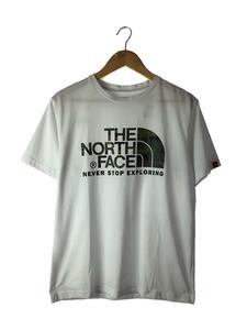 THE NORTH FACE◆CAMOUFLAGE LOGO TEE/Tシャツ/L/ポリエステル/WHT/NT31932/首回り汚れ有