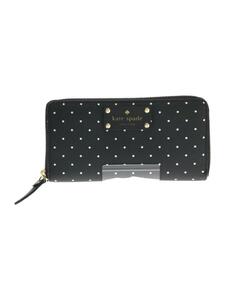 kate spade new york◆長財布/PVC/ブラック/ドット/レディース/WLRU1685/