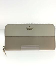 kate spade new york◆bicolor/長財布/レザー/PNK/無地/レディース