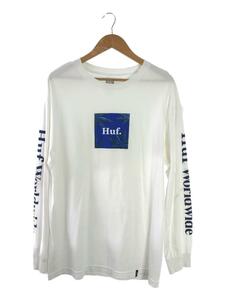 HUF◆Tシャツ/L/-/WHT/無地