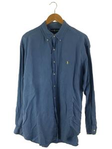 POLO RALPH LAUREN◆長袖シャツ/L/シルク/BLU/無地