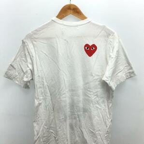PLAY COMME des GARCONS◆Tシャツ/L/コットン/WHT/プリント/AE-T202の画像2