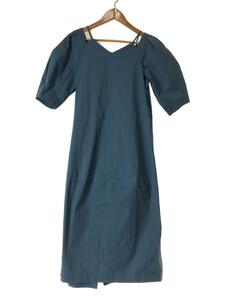 LE CIEL BLEU◆Heart Neck Cocoon Dress/半袖ワンピース/36/コットン/ブルー/23S65515