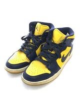 NIKE◆AIR JORDAN 1 MID/エアジョーダンミッド/イエロー/554724-707/27cm/YLW_画像2