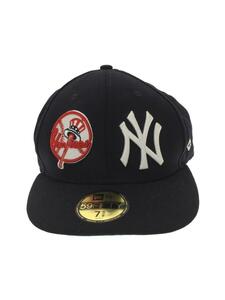 NEW ERA◆キャップ/7 5/8/ウール/NVY/メンズ