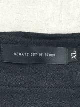 ALWAYS OUT OF STOCK◆リネンベースボールシャツ/半袖シャツ/ラミー混/XL/リネン/BLK/HA-022103612_画像3