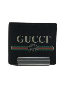 GUCCI*2. folding purse / leather /BLK/ lady's /496309