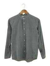 MORIKAGE SHIRT◆長袖シャツ/-/コットン/BLK/ギンガムチェック/バンドカラー/日本製/MADE IN JAPAN_画像1