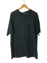 STUSSY◆Tシャツ/L/コットン/BLK/00s/ラメボーダー_画像1