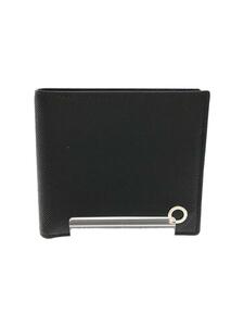 BVLGARI◆ITALIAN WALLET/2つ折り財布/牛革/BLK/メンズ