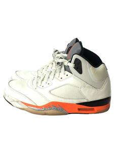 NIKE◆AIR JORDAN 5 RETRO_エアジョーダン 5 レトロ/28cm/WHT/レザー