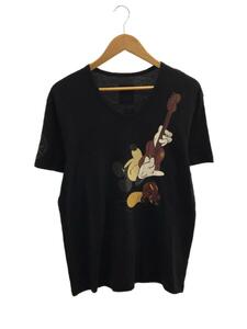 Roen◆Tシャツ/-/コットン/BLK/Disney/ミッキー/ギター/膝立ち