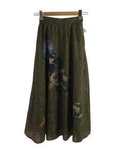 AMERI◆FLORENCE JACQUARD LACE SKIRT/S/ポリエステル/KHK/01210940070