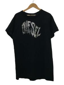 DIESEL◆半袖ワンピース/XS/コットン/BLK/ディーゼル