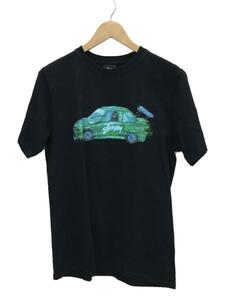 STUSSY◆Tシャツ/S/コットン/BLK/Racecar Tee