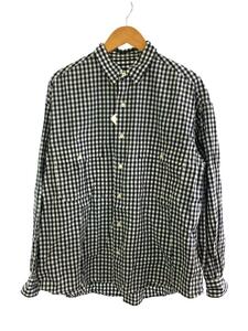 Porter Classic◆19SS/ROLL UP GINGHAM CHECK SHIRT/長袖シャツ/L/コットン/BLK