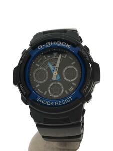 CASIO◆クォーツ腕時計・G-SHOCK/デジアナ/ラバー/BLK/BLK