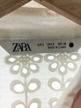 ZARA◆シャツワンピース/S/コットン/WHT/ザラ_画像3