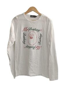 Mr.BATHING APE◆長袖Tシャツ/L/コットン/WHT/プリント