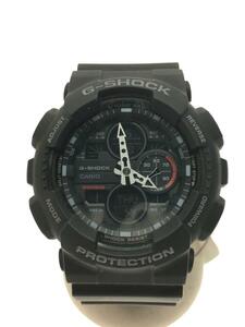 CASIO◆クォーツ腕時計・G-SHOCK/デジアナ/ラバー/BLK/BLK