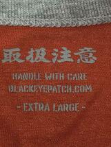 Blackeyepatch◆Tシャツ/XL/コットン/オレンジ/無地/リンガーT/ビッグシルエット/カットソー_画像3