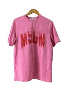 MSGM◆ロゴプリントTシャツ/XS/コットン/PNK/プリント