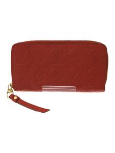 LOUIS VUITTON◆ポルト・フォイユ・スクレットロン_モノグラム・アンプラント_RED/レザー/RED/レディース