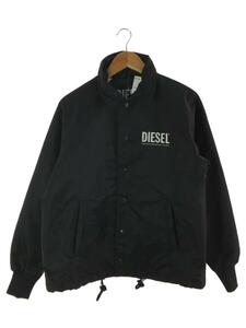 DIESEL◆ブルゾン/XS/ナイロン/BLK/無地/ブラック/黒/背面ロゴ/刺繍/ジャンパー