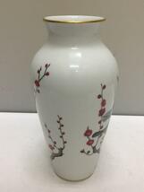 FRANKLIN PORCELAIN◆壷・花瓶/紅梅頌/雀/すずめ/四季/はな/フランクリンポーセリン/JAPAN_画像2