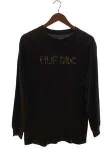 HUF◆HUF/長袖Tシャツ/M/コットン/BLK/総柄