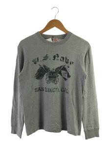 Buzz Rickson’s◆SAN DIEGO CAL L/S Tee/S/コットン/GRY/プリント