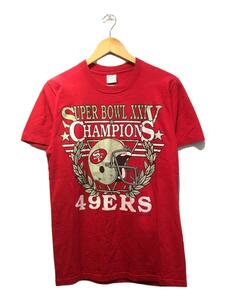 JERZEES◆80～90s/USA製/49ERS/Tシャツ/M/コットン/RED/無地