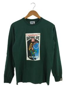 A BATHING APE◆長袖Tシャツ/M/コットン/GRN/001LTJ301015M