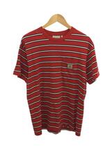 Carhartt◆HOUSTON POCKET TEE/Tシャツ/M/コットン/RED/ボーダー_画像1