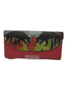 FURLA◆長財布/レザー/RED/レッド/アニマル/レディース/チェーンウォレット