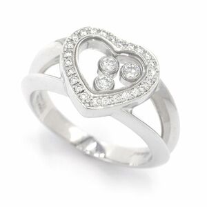  Chopard happy diamond ring 12 number 82/4502 K18WG moving diamond heart motif ring jewelry used free shipping 