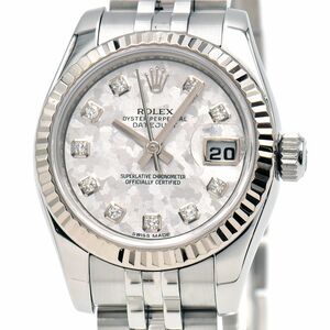 [3 -Year Гарантия] Rolex Ladies Datejust 179174G Случайный запрет Новый готовый Crystal 10P Алматические автоматические часы Используются бесплатная доставка