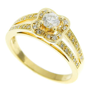  mauve  sun Chance ob Rav ring diamond 7 number K18YG new goods finish settled yellow gold ring jewelry used free shipping 