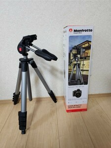 売り切り！ 1000円〜 Manfrotto マンフロット　カメラ三脚　COMPACT Advanced 3way アルミ　5段　ブラック MKCOMPACTADV