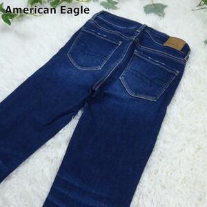 【074】American Eagle　アメリカンイーグル　ハイライズジェギング　ユーズド加工ストレッチスキニー　00 REGULAR　ウエスト約62ｃｍ