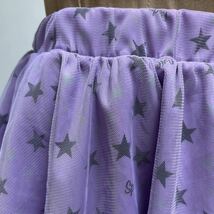 10-5新品　BLUECROSS　ブルークロス　総レースボリュームチュールフレアースカート　ロゴ柄紫インナーショートパンツ　160　Ｌ　8,500円+税_画像3