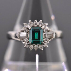 S3362[BSJBJ] Kyocera kre sun veil Pt900 emerald 0.38ct diamond 0.24ct ring platinum ring 12 number 